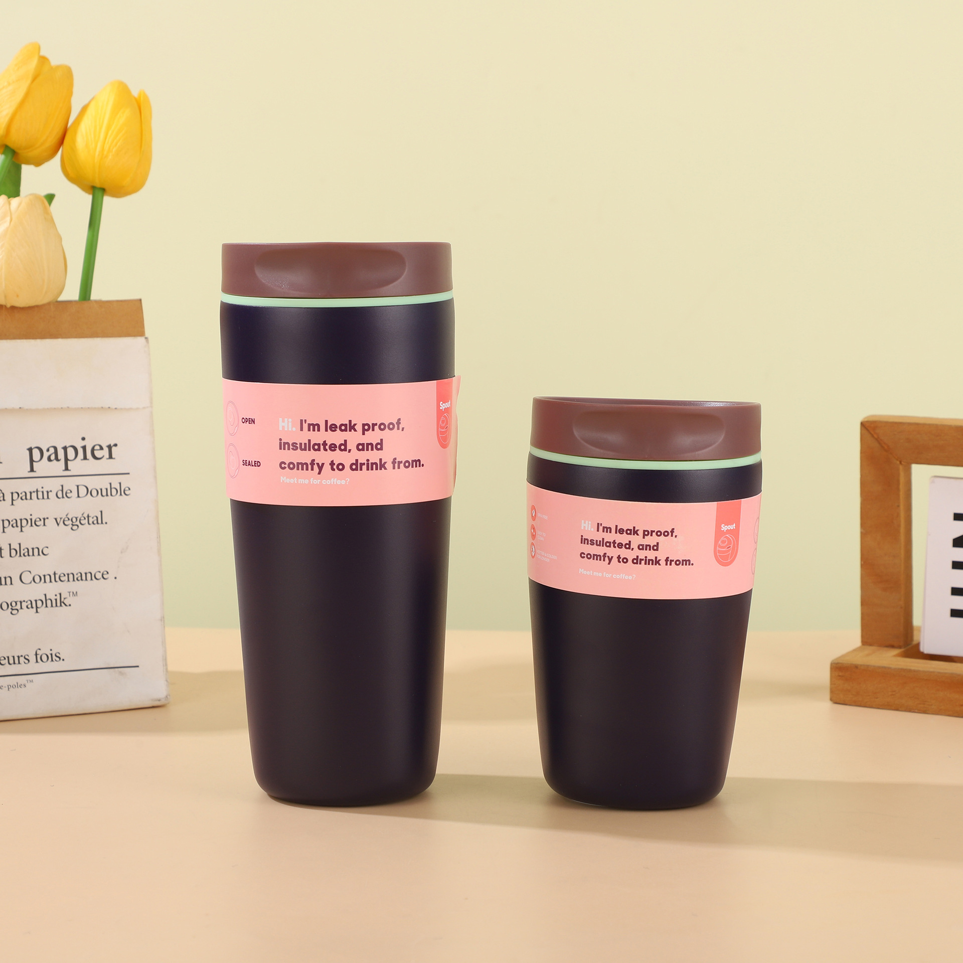 Nuevo Amazon owala la misma taza de café 304 taza de acero inoxidable taza de agua portátil para niñas de oficina