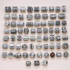 チベットシルバーエスニックスタイルレトロ6文字マントラリターンパターンインゴットバレルビーズスペーサービーズdiyクリスタルビーズブレスレットアクセサリー