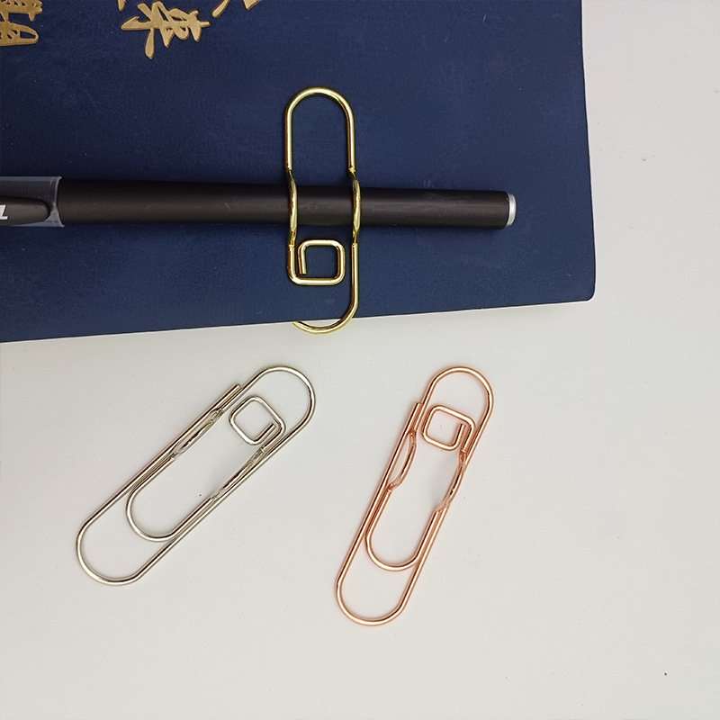 新款方形筆夾創意筆夾金屬筆夾彩色長尾夾