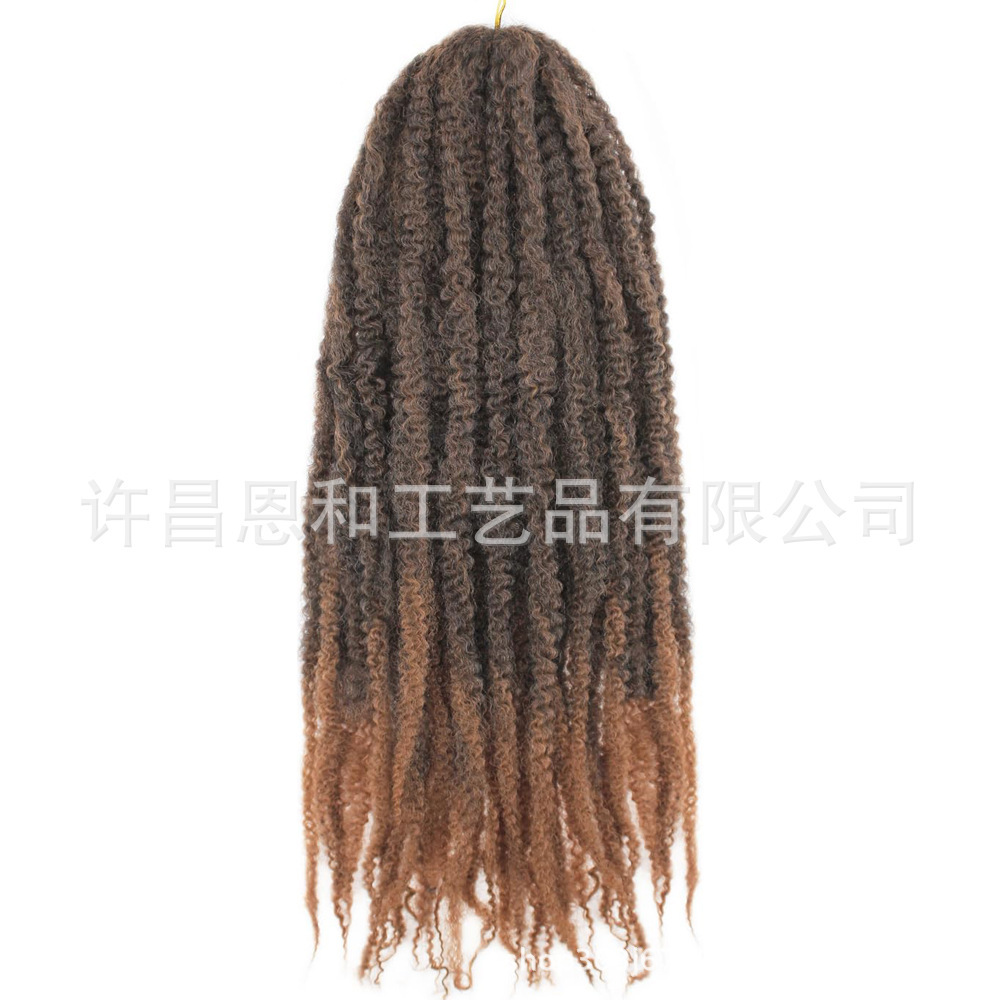 Transfronterizos Europeos y estadounidenses mano desgarrida gran orugas fibra química peluca Marley trenza Twist cabello de crochet