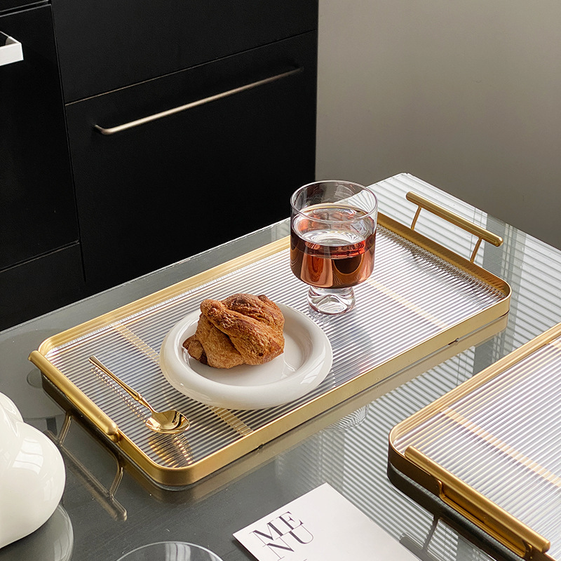 Shanen Luz de lujo binaural bandeja ins estilo hogar bandeja redonda taza de té bandeja de té SALA DE AGUA bandeja de almacenamiento