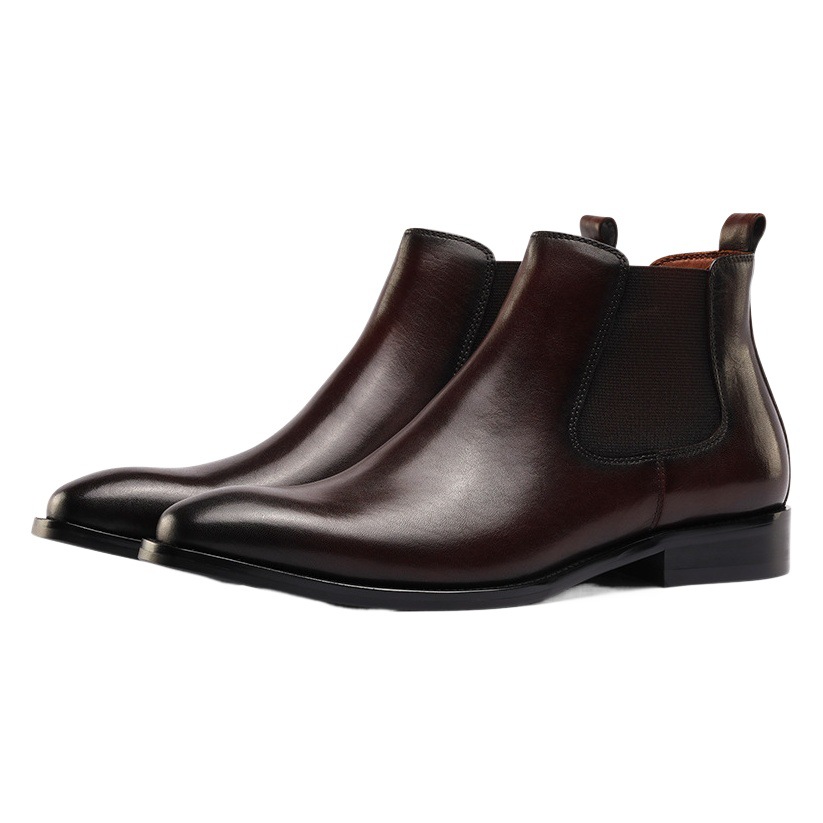 X601 [a generation of hair] Chelsea men's boots Martin short boots British Chinese help real leather boots high shoes men's shoes