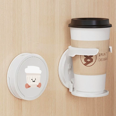 Car cup holder/beverage holder Living Room Folding Cup Holder Cute - white-coffee-cup-doll