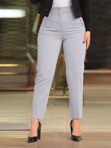 Amazon AliExpress 2024 spring and summer casual slim workplace trousers all-matching nine-point temperament commuting pants for women