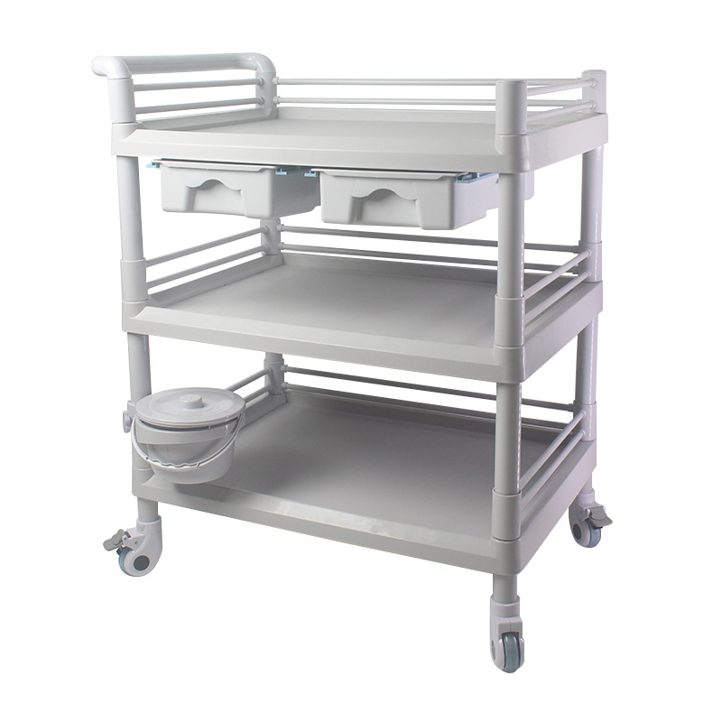 Beauty trolley, beauty salon trolley, all-plastic care trolley, ABS dressing cart, equipment trolley, treatment trolley