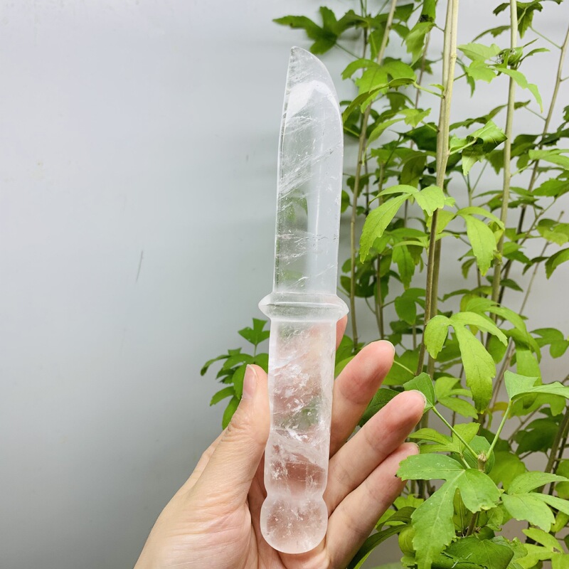 热销  源头天然白水晶匕首摆件家居办公装饰 图 4