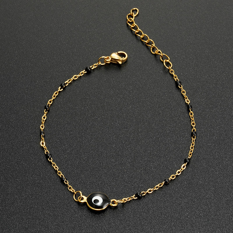 Ethnic Style Devilu0027S Eye Stainless Steel Enamel Bracelets