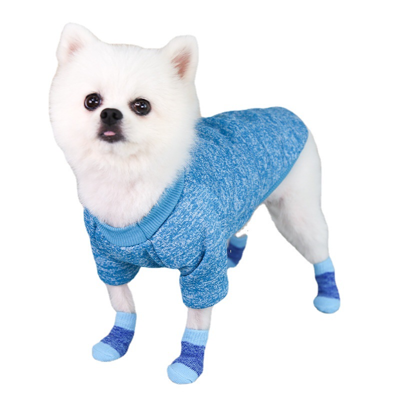 Mascota perro gato pequeño mediano y grande perro otoño e invierno cálido calcetines elásticos Teddy francés cubo Bomei zapatos Accesorios Suministros