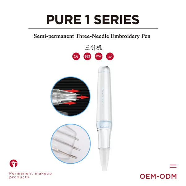 Nuojiao semi-permanent makeup machine, featuring a three-needle design, is a custom-made device for eyebrow, eye, and lip tattooing, offering powerful performance and high efficiency. OEM available