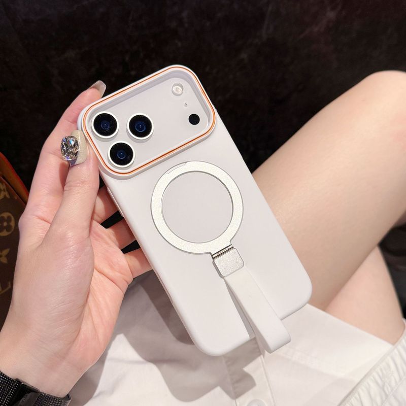 适用苹果17Promax金属支架手机壳挂绳iPhone16防摔防滑PC肤感硬壳|undefined