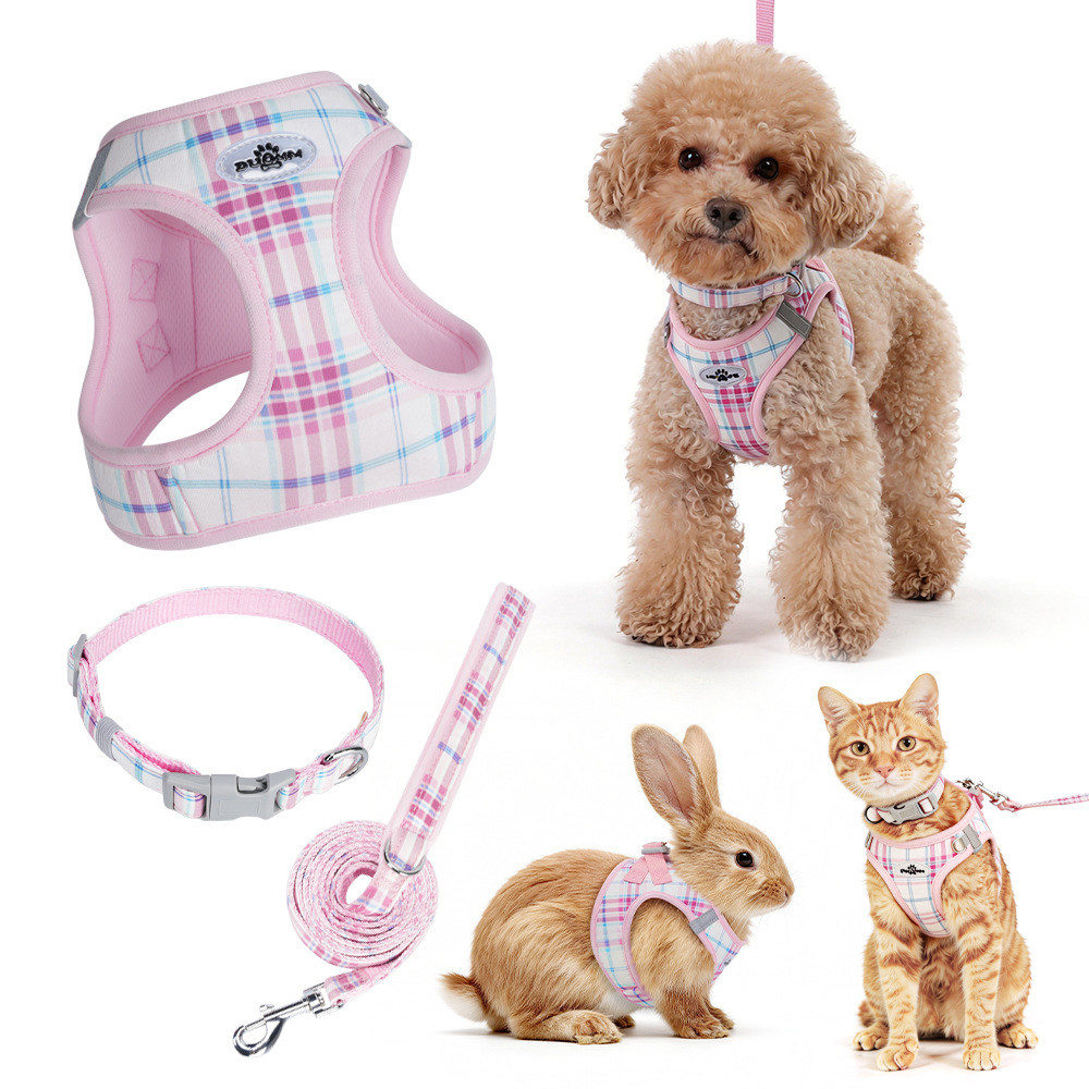 Conjunto de cuerda de tracción de perros transfronterizos chaleco tipo cinturón de pecho pequeño collar de cuello para perros paseando con cuerda de viaje