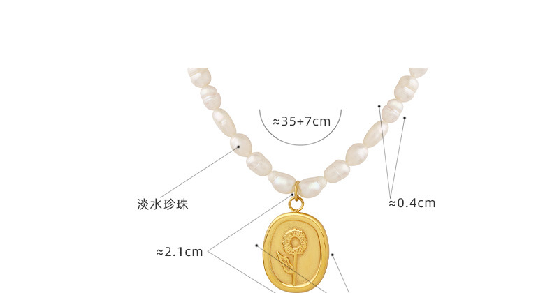 Fashion Flower Titanium Steel Plating Pendant Necklace 1 Piece