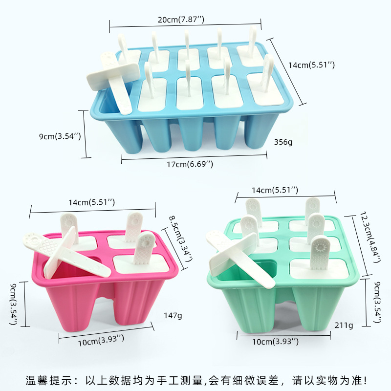 Molde de helado para el hogar Paletas de helado caseras Paletas de helado helado cubitos de hielo para niños Molde de helado de silicona de grado alimenticio