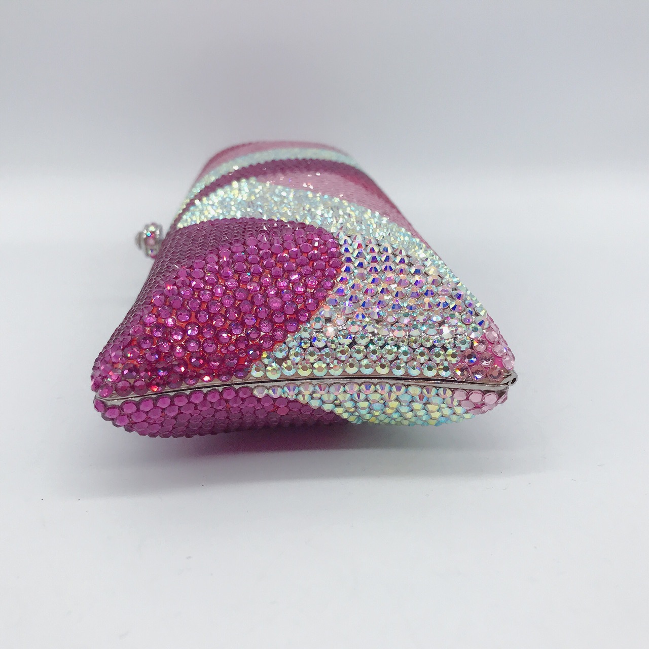 Túi clutch nữ đính đá rhinestone cầm tay hộp cứng dự tiệc — 10 # xanh ngọc chi tiết 46