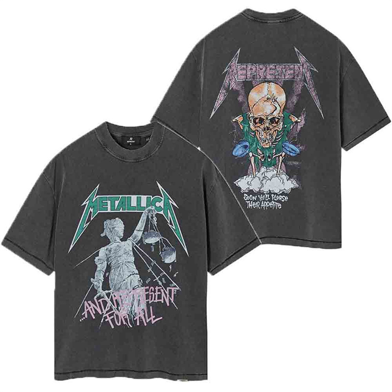 Represrep杜賓犬水洗いして古いアメリカのファッションブランドのヴィンテージのレトロなサメの半袖のtシャツの男をします。|undefined