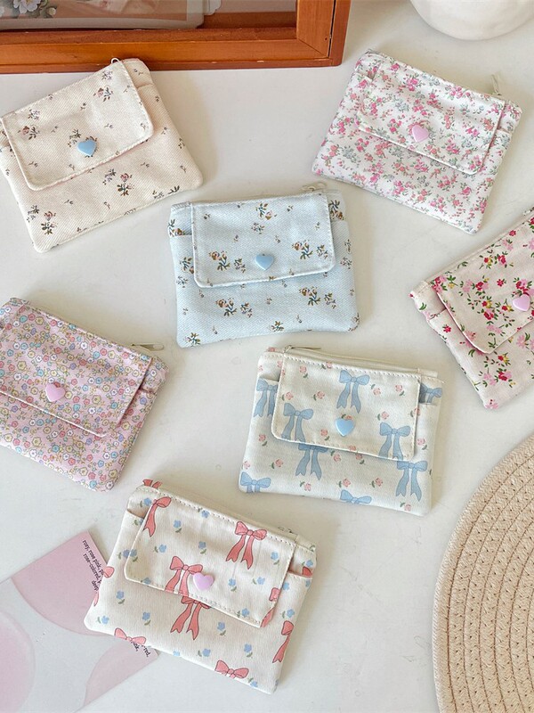 5681 Korean Style Ins Card Holder Versatile Large Capacity Coin Purse Miscellaneous Bag Id Card Bank Card Storage Double Layer