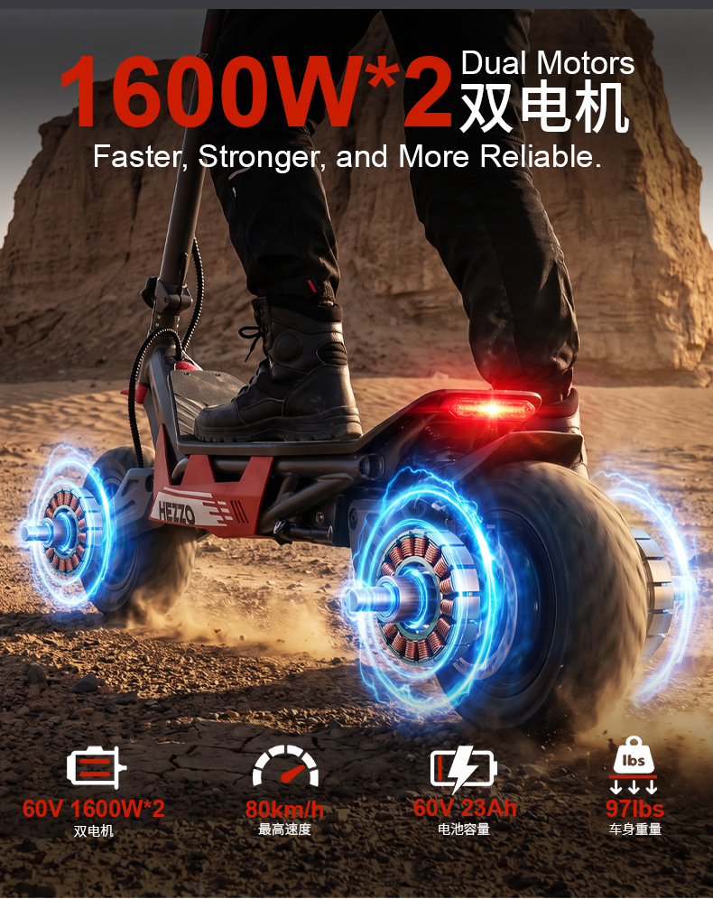 Cross-border exclusive F10 electric off-road scooter, featuring dual motors, high power, long battery life, and a foldable design, making it an ideal adult mobility vehicle