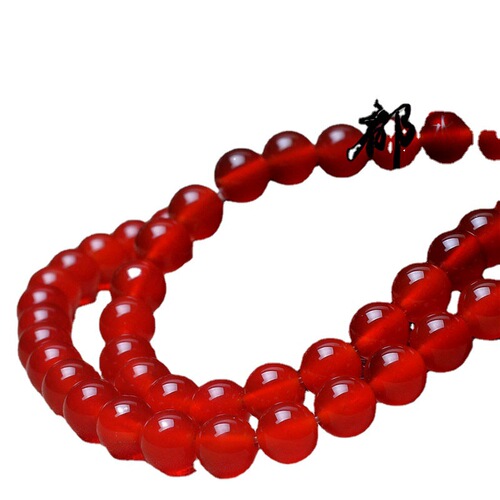 Natural crystal 7A red agate loose beads DIY jewelry accessories hand string beads red agate semi-finished products wholesale
