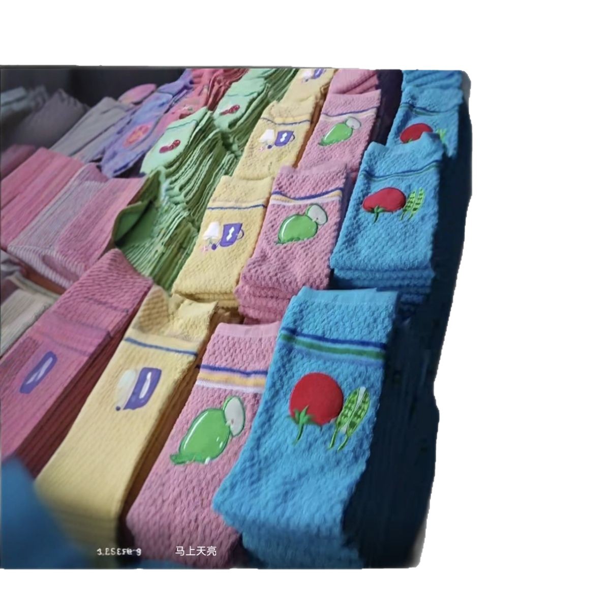 Mayorista transfronterizo comercio exterior especializado pesado engrosado absorción de agua frutas bordadas toallas de té de algodón toallas de taza