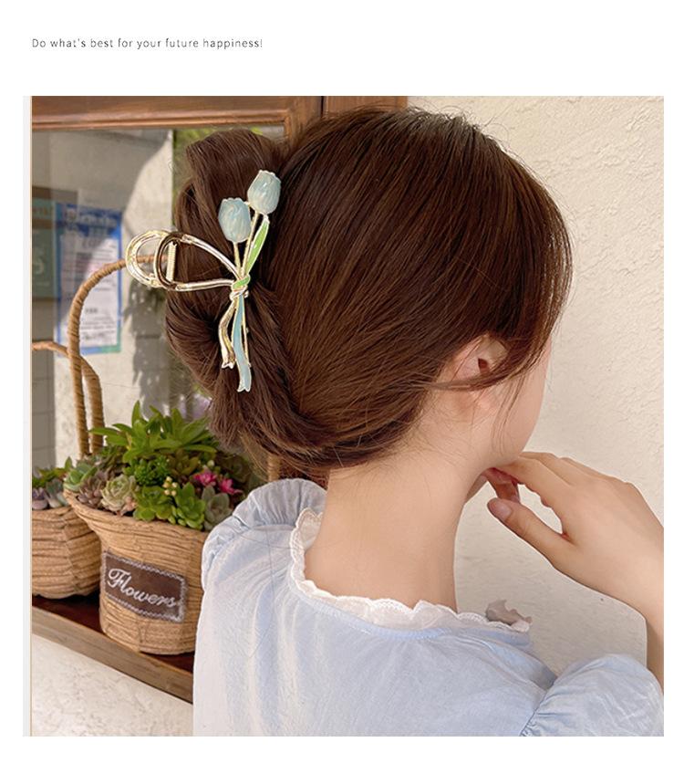 50g Weight Hair Claws Hair Accessories Type 1 Piece Quantity Daily Occasion Alloy Material Flower Pattern Women'S Gender Plating Design Fashion Style Fashion Flower Alloy Plating Hair Claws 1 Piece 5