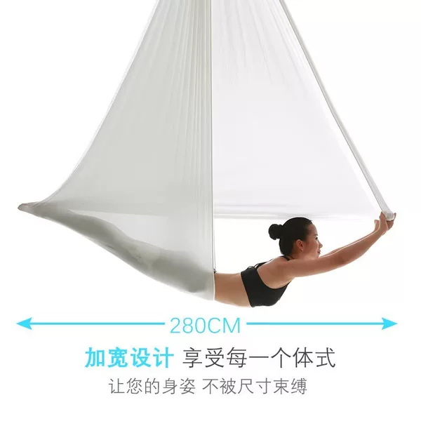 Aerial Yoga Hammock Home Set with Fixed Base, Micro-Elastic One-Piece Seamless Stretch Strap for Yoga Studio Use