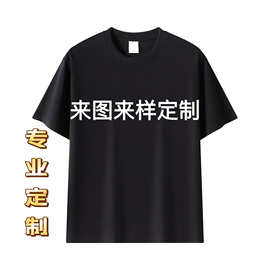纯棉t恤定制logo圆领短袖企业工作服印字班服聚会服广告文化衫diy