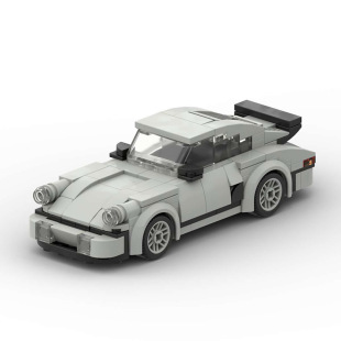 Car Patchwork Model MOC Compatible with Lego Porsche 911 light gray Small Particle Building Blocks Hands-on DIY Model for Men