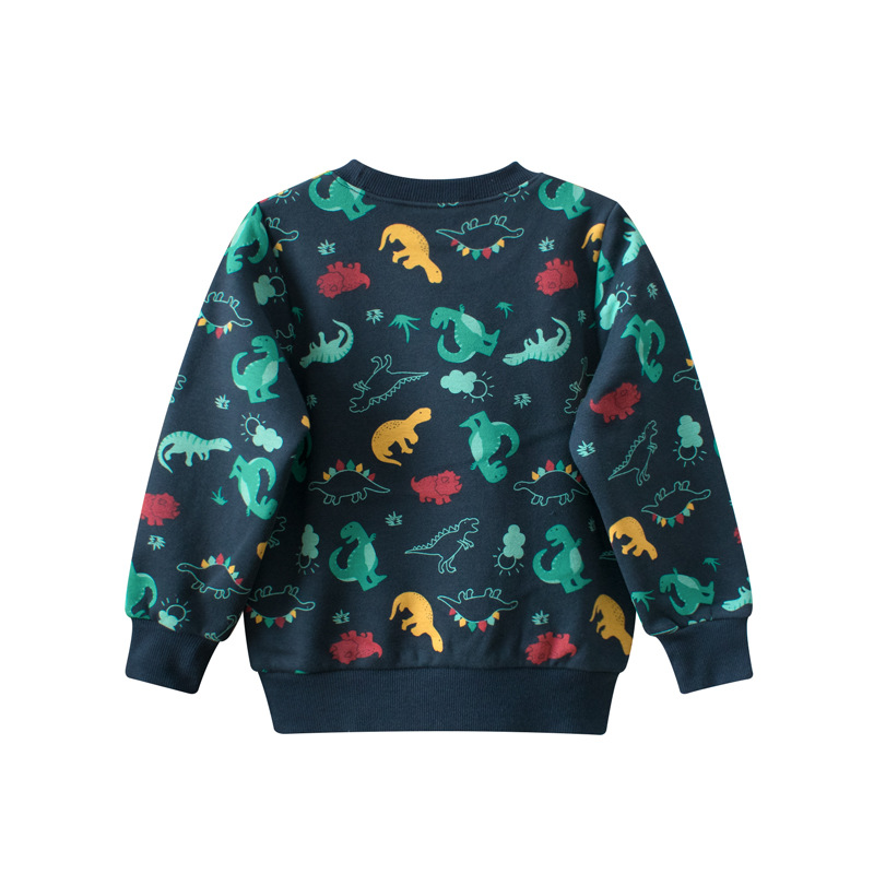 27 niños transfronterizos suministro de ropa para niños Otoño e Invierno suéter para niños suéter de dibujos animados de dinosaurio ropa de bebé entrega de una sola pieza