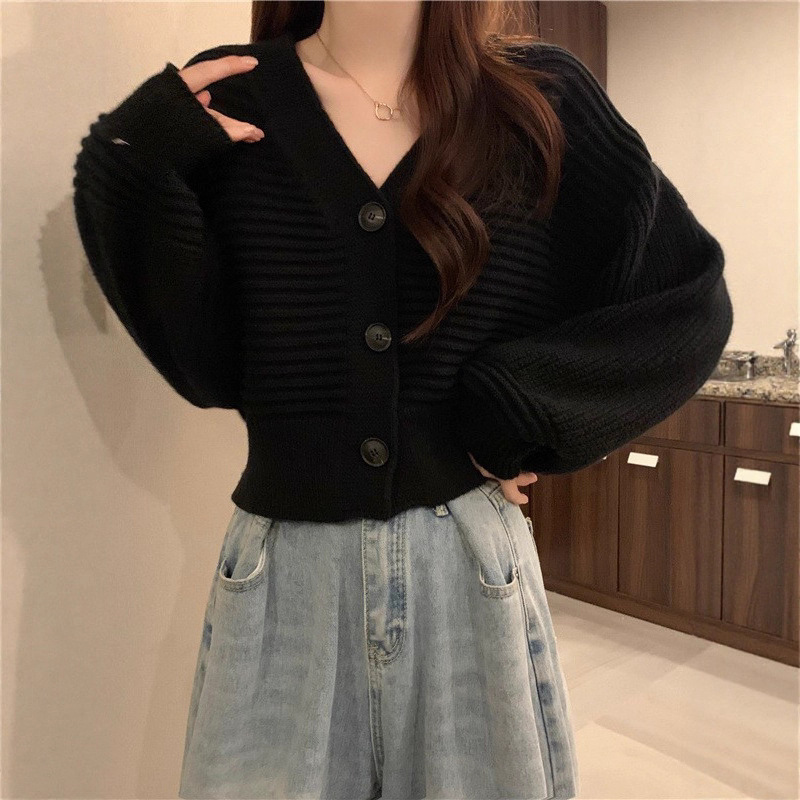 Cardigan de punto de cuello en V para mujeres 2025 otoño y invierno nuevo suéter holgado perezoso abrigo chic chaqueta pequeña al por mayor image 5