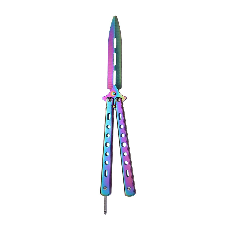 Butterfly (Balisong) Trainer Knife — Non-Sharp Practice Trainer, Multi-Color Tips