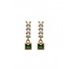 Sophisticated small square earrings from pearl, french style, simple and elegant design