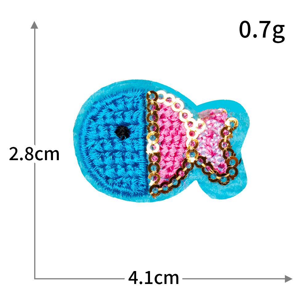 Bordado por computadora de tamaño pequeño, abeja, mariposa, pez, velero, bordado, pegatinas de tela, ropa sin costura, parches rotos, accesorios de ropa