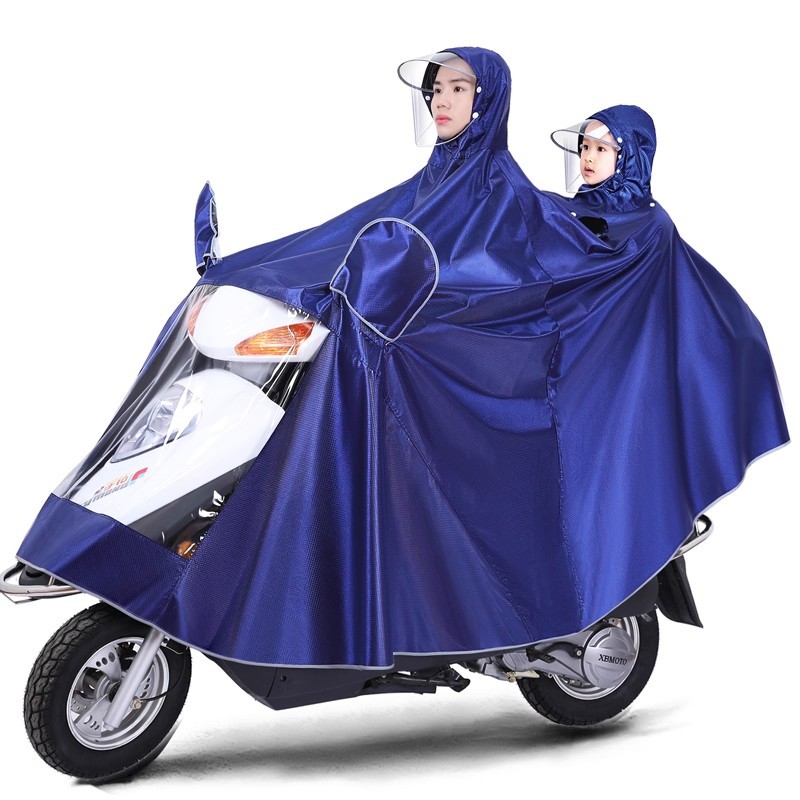 Coche eléctrico impermeable padre-hijo madre-hijo solo doble más tamaño poncho motocicleta batería coche largo cuerpo completo a prueba de lluvia