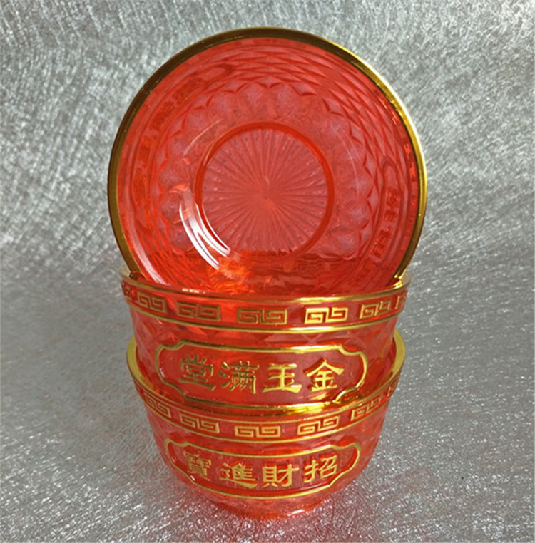 Manufacturer Wholesale Plastic Crystal Bowl Chaozhou-Shantou Worship Supplies Crystal Small Bowl Buddhist Offering Bowl Wedding Supplies