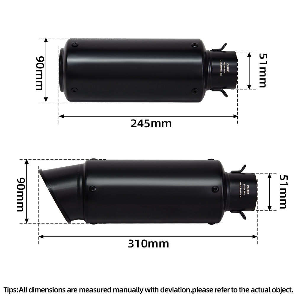 Suitable for Motorcycle Exhaust Pipe Modification Z250 Z300 Stainless Steel Middle Section Sc Barrel Tail Section 12-16 Years