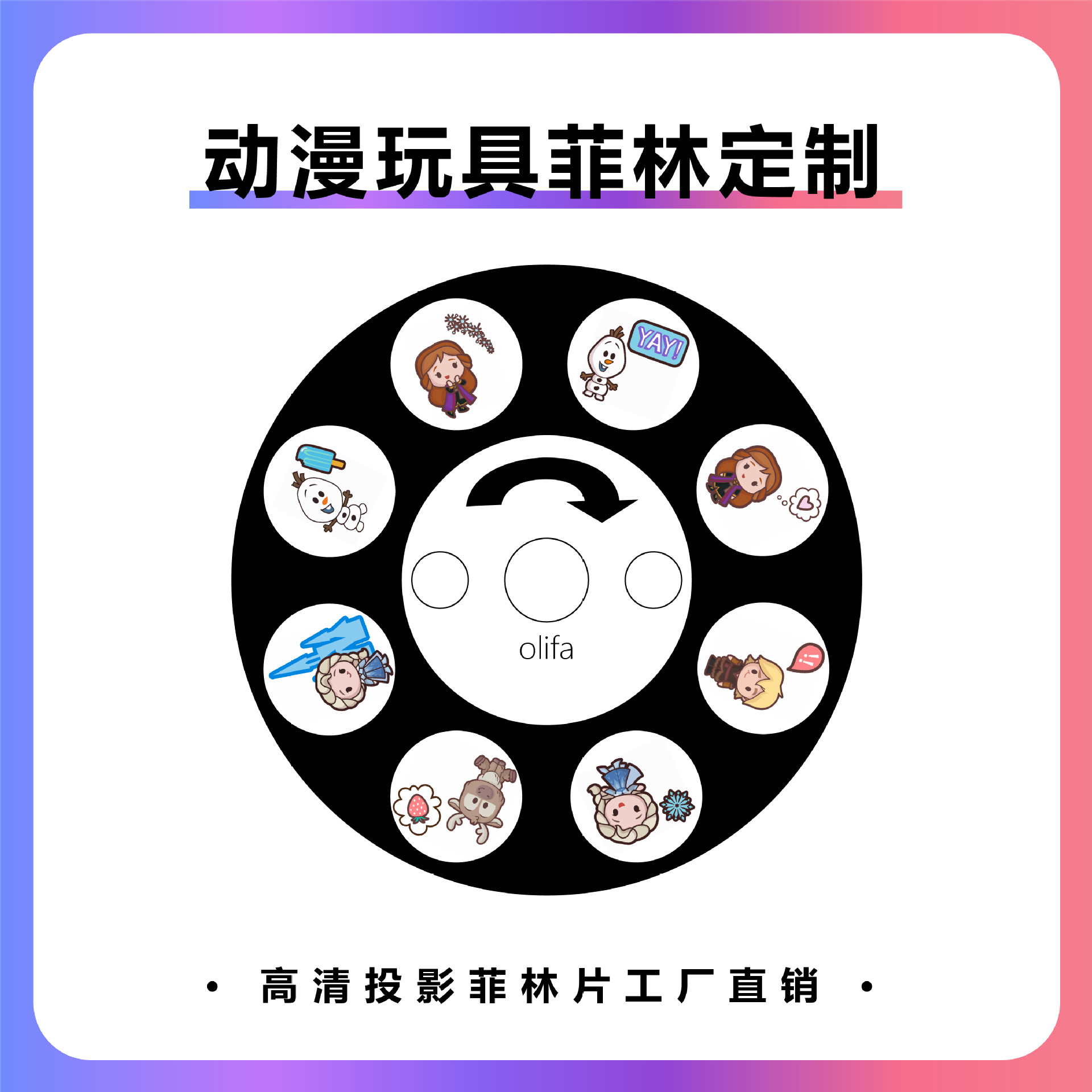 动漫动画 玩具投影灯胶片 儿童手表 玩具 投影菲林片