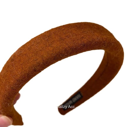 Korean-style autumn/winter wool high-top sponge hairband: Simple, trendy, versatile for outdoor wear, creates a slimmer-looking face—perfect hair accessory.
