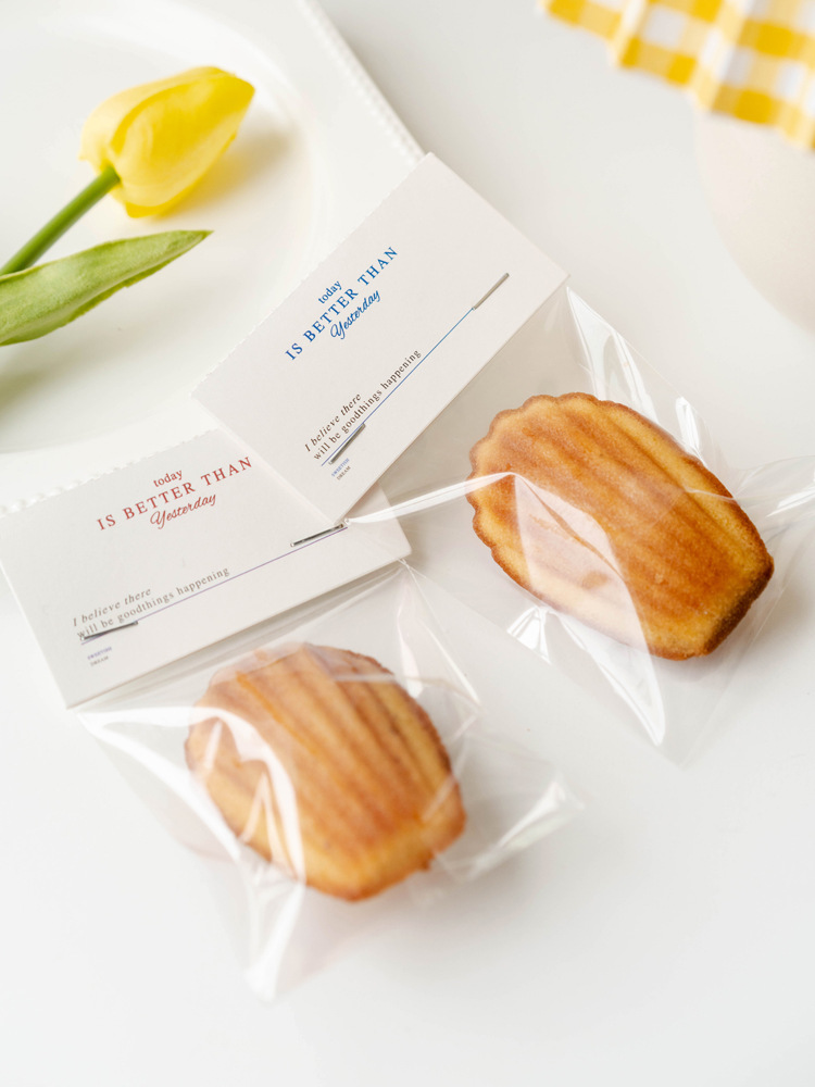 日式卡纸页眉饼干透明包装袋子烘焙奶枣玛德琳牛轧雪花酥曲奇