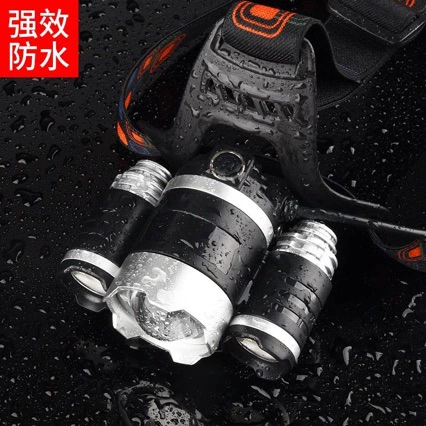 Наружное освещение 3-головный светодиодный налобный фонарь с зарядкой, супер яркий налобный фонарь, перезаряжаемый мощный, дальний выстрел, супер длинный