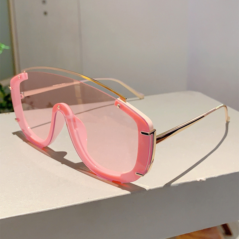 70g Weight Full Frame Glasses Structure Sunglasses Classification PC, UV400 Protection Lens Material Special-Shaped Mirror Glasses Style Travel, Party Occasion Solid Color Pattern Unisex Gender Simple Style, Streetwear Style Pink, Gold Color Simple Style Streetwear Solid Color PC UV400 Protection Special-Shaped Mirror Full Frame Women's Sunglasses 8