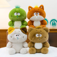 正版流鼻涕系列动物桌伴玩偶公仔乌龟狐狸花猫小熊公仔布娃娃玩偶