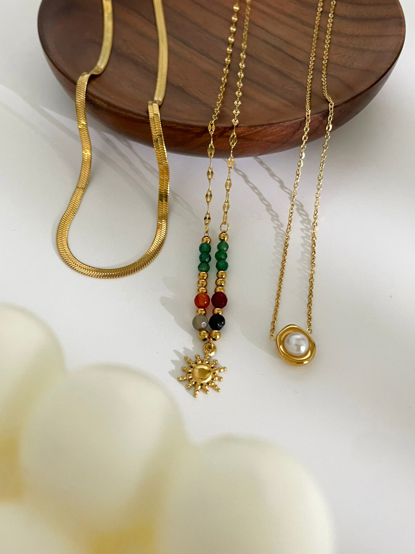 Necklace Classification PVD Coated Real Gold Plated Geometric 304 Stainless Steel Vintage Style Classic Style Waterproof Non Tarnish Surgical Steel Necklace