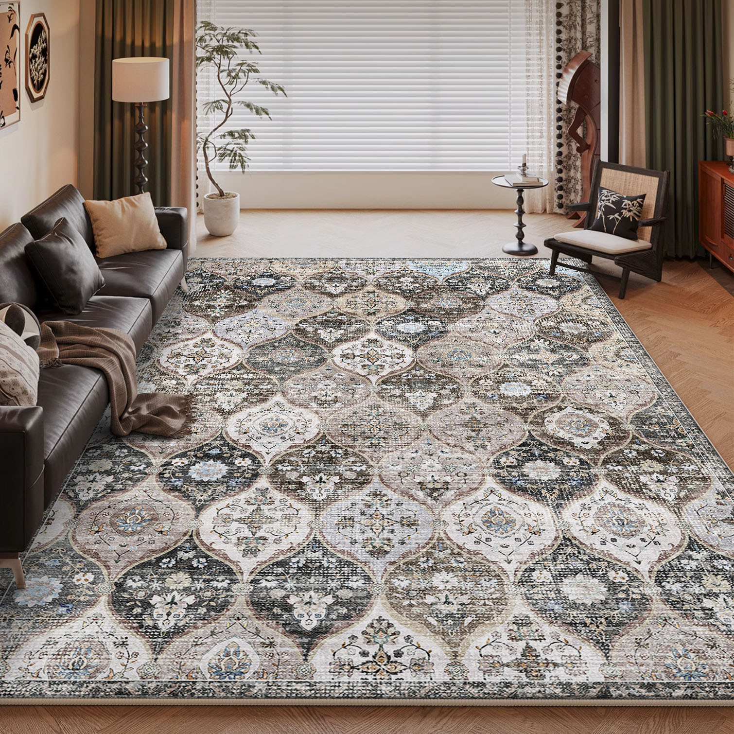 Alfombras de sala de estar, alfombras de cama de gran área, alfombras de mesa de té de sofá, alfombras de cachemire retrógradas americanas image 10