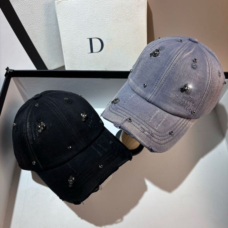 French-Style Niche Luxury Rhinestone Baseball Cap, New Spring/Summer Model, Full Rhinestone Fairy Cap, Street Fashion Casual Hat