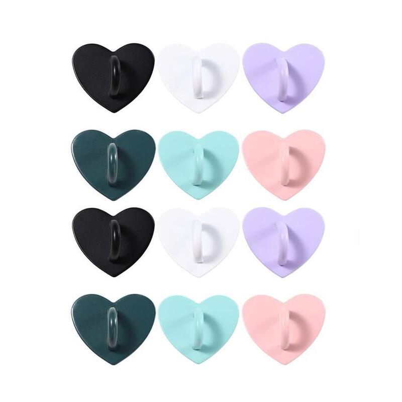 Phone Finger Ring Holder Heart Shape Mobile Phone Ring Holder Adhesive Metal Heart Shape Phone Charm Grip