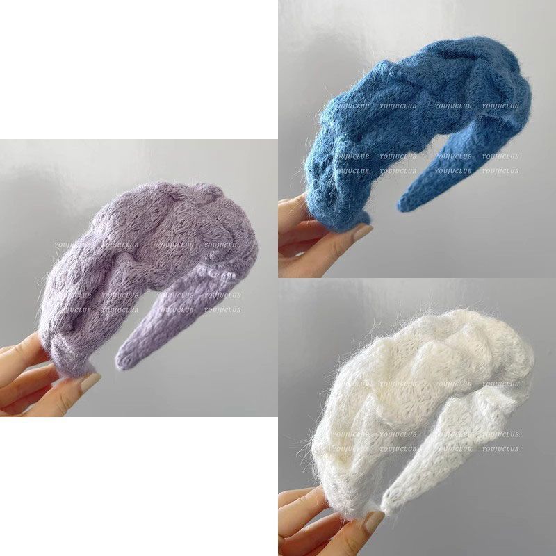 Retro blue cream headband