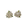 Fresh green ear clips, small design earrings, wide color palette, no pierced ears, wholesale