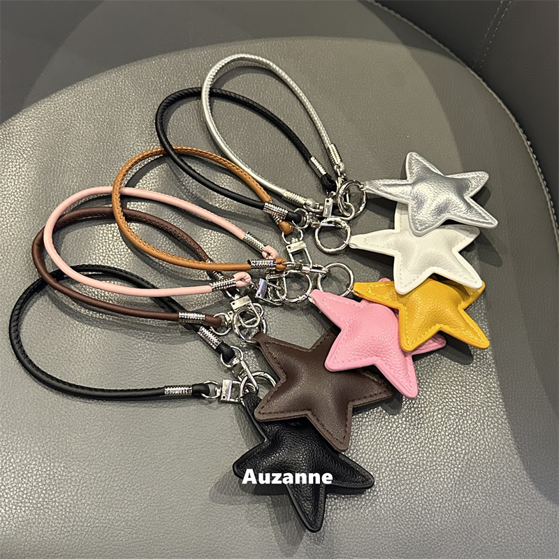 Niche Star-Themed Phone Lanyard Suitable for Bags, Car Key Pendants, Earphone Cases, and Accessories, Made of Pu Leather Niche Star-Themed Phone Lanyard Suitable for Bags, Car Key Pendants, Earphone Cases, and Accessories, Made of Pu Leather