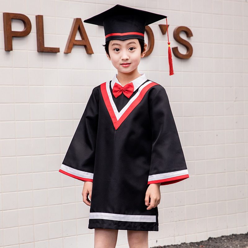 Bachelor's Gown Graduation Photo Outfit Doctoral Cap Robe Elementary School Dress Children's Korean Style College Style Graduation Photography Outfit