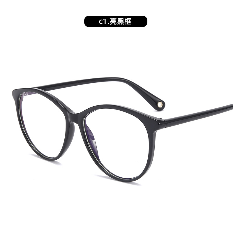 Transmisión en vivo de gafas anti-luz azul de moda, montura delgada, gafas ligeras, montura de gafas, espejo plano de fragancia pequeña de cuello blanco para estudiantes